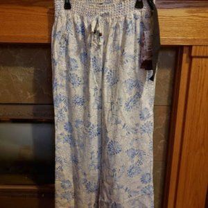 Floral Print Linen Pants